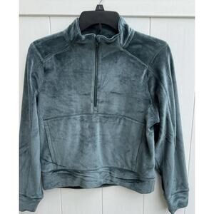 DSG Velour 1/2 Zip Pullover Girls Large (14) Dark Green Velour New with Tags